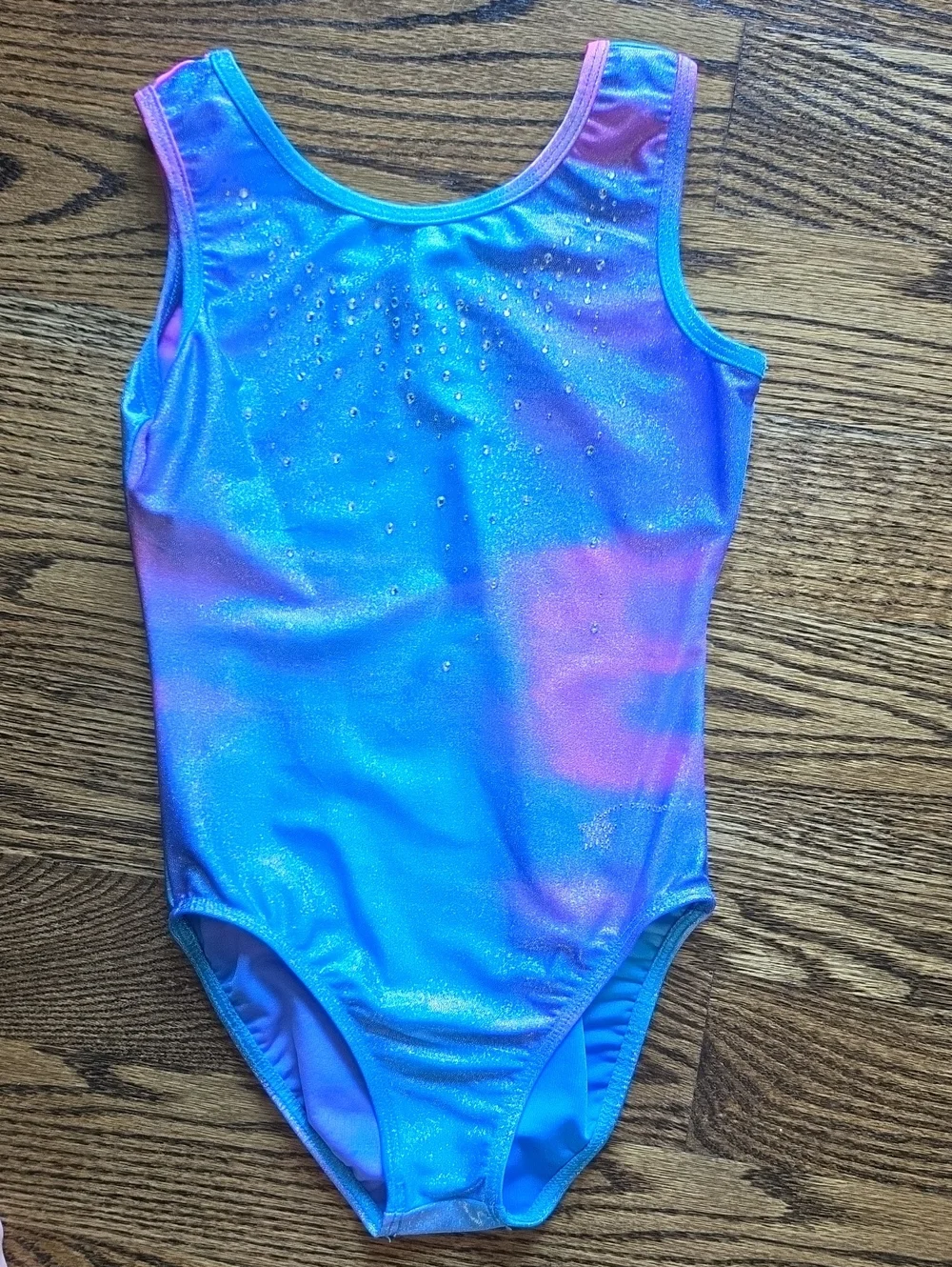 Girls Shimmer Gradient Blue-Pink One Piece Leotard